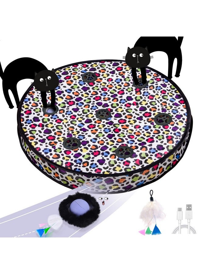 ORSDA Cat Toys, Interactive Activated Moving Ball in 7 Holes Mat, Automatic Fast Rolling Ball, Hide and Seek Toys for Indoor Cats, Exercise Kicker Mouse Catching Game - Image 1