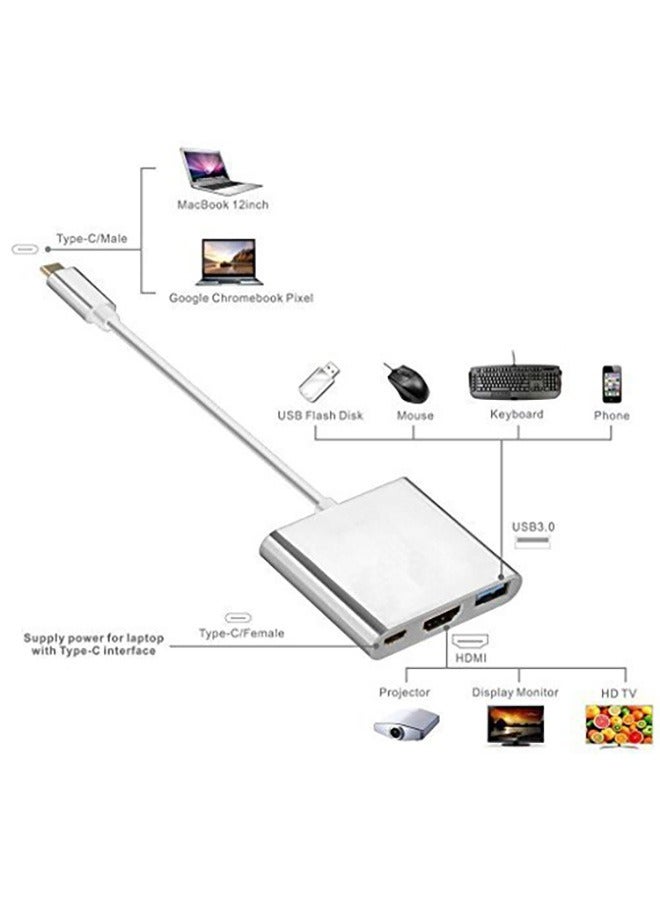 Type-C OTG Cable Connector，GoodTool 3 in 1 Type-C to USB Type-C to HDMI Converter 4K Adapter - Image 4