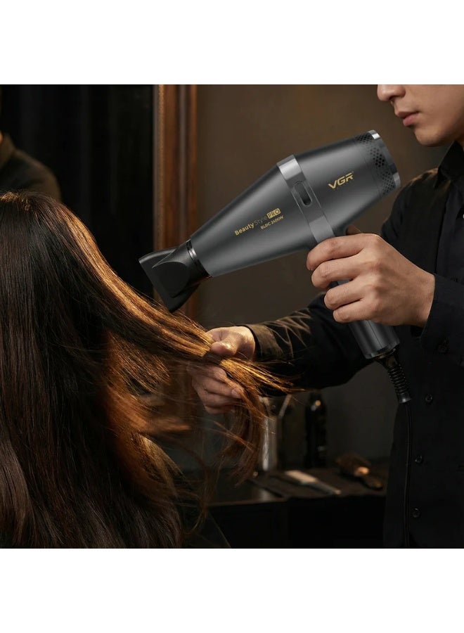 VGR Professional 2400W Hair Dryer for Women with BLDC Motor & Ionic Technology – Fast Drying, Smooth Finish & Salon Performance Advanced Styling Blow Dryer with Multiple Heat & Speed Settings, Cool Shot & Full Accessories Set – Black black - Image 5