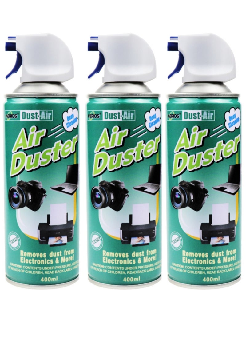 هيريوس Herios Air Duster هواء مضغوط لتنظيف الشاشة، ومنفضة الغبار، ومنفضة الهواء للكمبيوتر والكمبيوتر المحمول ولوحات المفاتيح وما إلى ذلك، تكنولوجيا التنظيف المتقدمة 400 مل  - Image 1