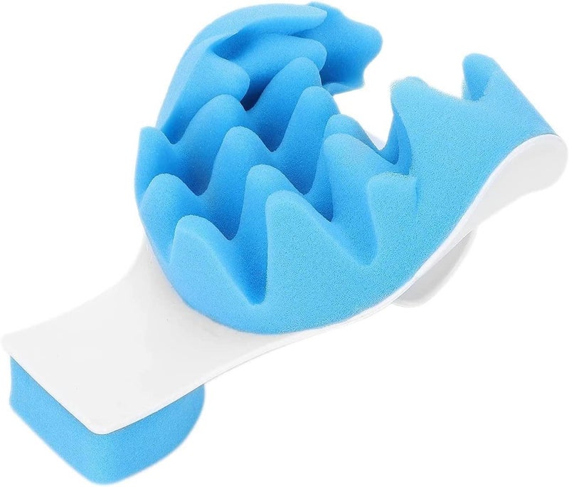 Jolfay Neck Pillow Ergonomic Design Pressure Relief Soft Support Massage Relax Cervical Vertebra Neck Relaxer Pain Relief Muscle Relax Acupressure Pillow for Office Blue - Image 2