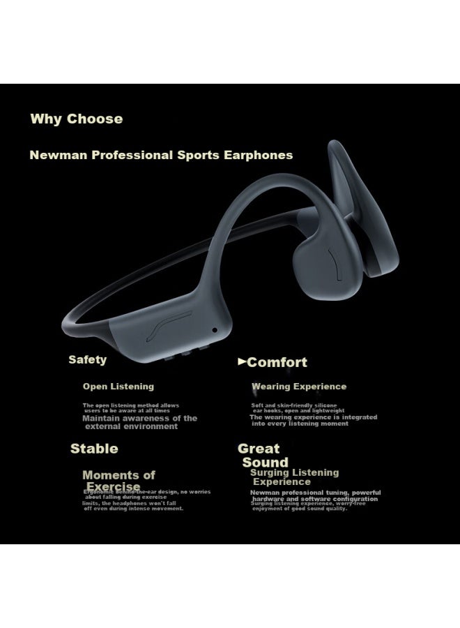 Newmine Bc-f5pro Bone Conduction Headphones [swim-friendly], Open-style Non-in Wireless Bluetooth Headphones, For Running, Sports, Cycling, Waterproof, Ear-hook Design, 32gb Capacity, Compatible With Apple And Huawei - Image 4