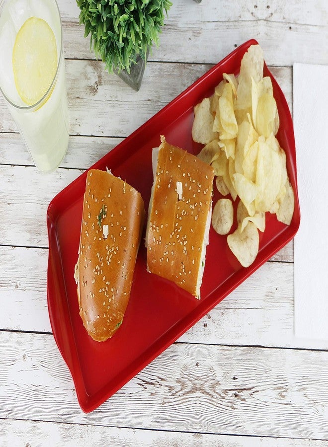 Reston Lloyd Melamine Plastic Tidbit Tray, BPA-Free, Food Safe, Multipurpose Platter Serving Tray, Bathroom/Table Organizer, Red - Image 4