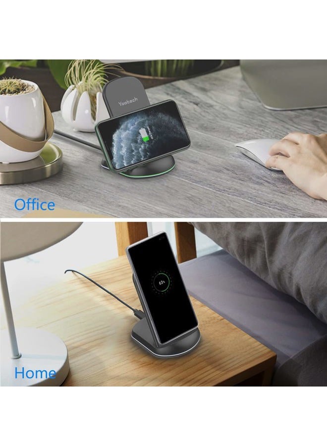 Yootech [2 Pack] Wireless Charger,10W Max Wireless Charging Stand,Compatible with iPhone 15/15 Plus/15 Pro Max/14/13/SE 2022/12/11/X/8,Galaxy S22/S21/S20/S10(No AC Adapter) - Image 2