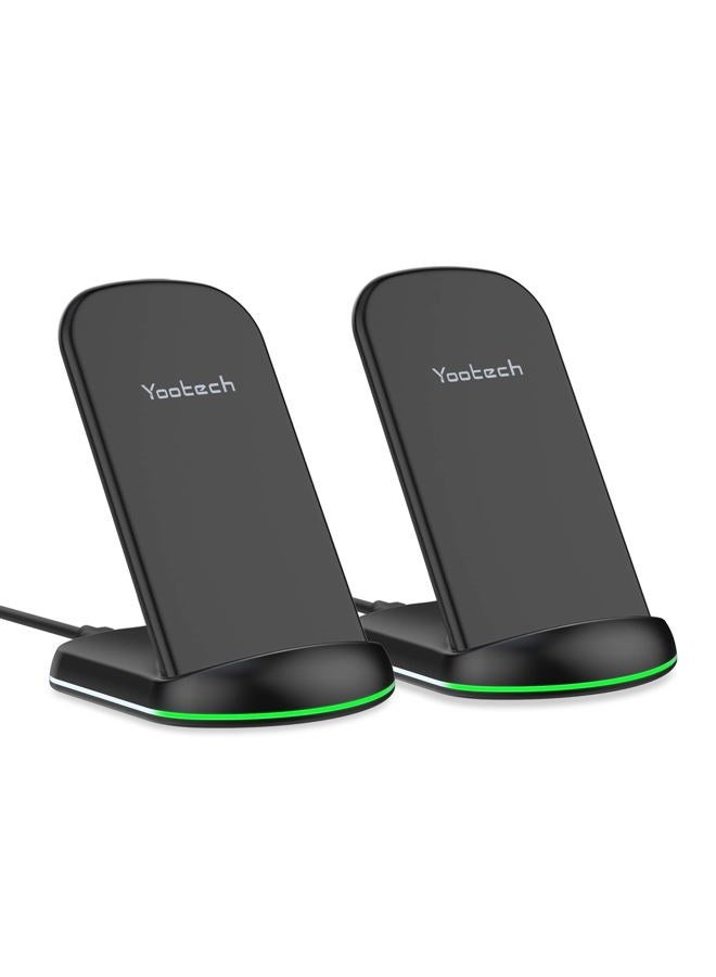 Yootech [2 Pack] Wireless Charger,10W Max Wireless Charging Stand,Compatible with iPhone 15/15 Plus/15 Pro Max/14/13/SE 2022/12/11/X/8,Galaxy S22/S21/S20/S10(No AC Adapter) - Image 1