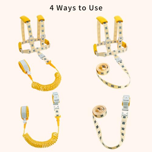 bearcouple Toddler Leashes + Anti Lost Wrist Link for Kids, 4 in 1 Kid Harness Backpack Leash for Girls Boys, Reflective Kids Anti Lost Leash Cute Baby Harness Belt Strap Foldable Child Safety Leash for Park/Zoo - Image 2