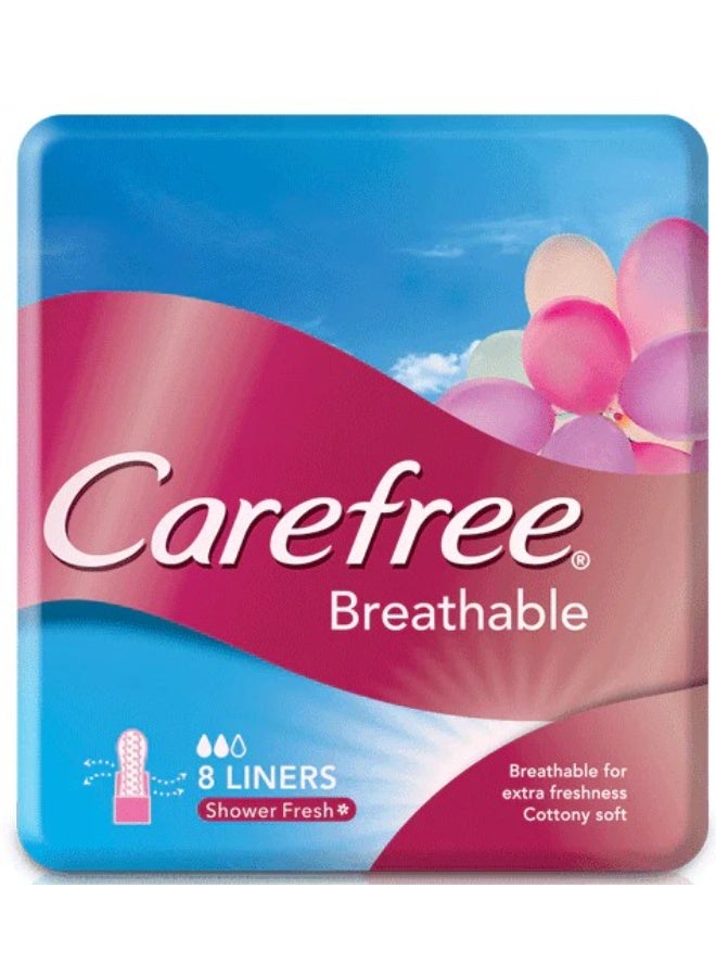 Carefree Breathable Panty Liners Shower Fresh 8 Liners – Daily Freshness, Moisture Absorption & Comfortable Feminine Care - Image 1