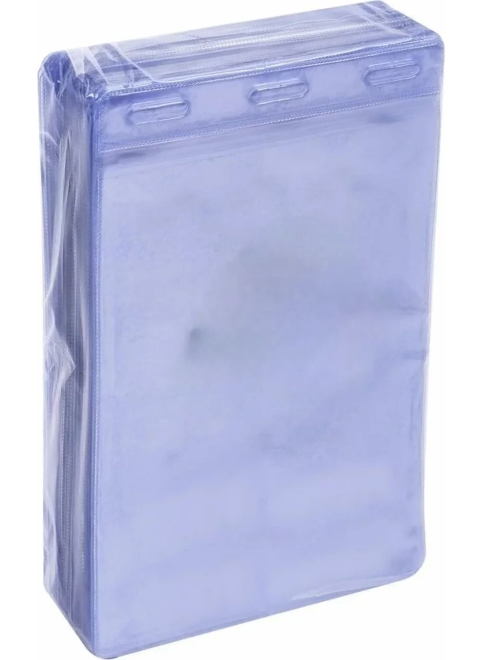 Gempo 100 Pieces Wholesale 14.5 x 9.5 cm Transparent Badge Bag - ID, Ticket and Card Protection Case 100 Pcs