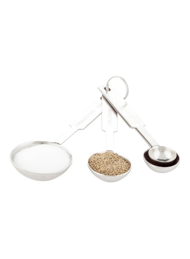 Restaurantware ملاعق قياس ميت لوكس 5.1 × 1.7 بوصة، 1 ملعقة قياس معدنية قابلة للغسل في غسالة الصحون - 4 قطع، قياسات منقوشة، مجموعة ملاعق قياس من الفولاذ المقاوم للصدأ، تشمل حلقة، للطهي - Image 2