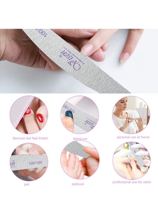 Jutoe 25 Pcs 100/180 Grits Nail Filewashable Double Sided Fingernail Filesnail Files For Acrylic Nailsprofessional Emery Boards For Naturalgel Nailsnail Styling Tools For Home And Salon Use - Image 5