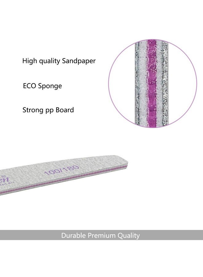 Jutoe 25 Pcs 100/180 Grits Nail Filewashable Double Sided Fingernail Filesnail Files For Acrylic Nailsprofessional Emery Boards For Naturalgel Nailsnail Styling Tools For Home And Salon Use - Image 3