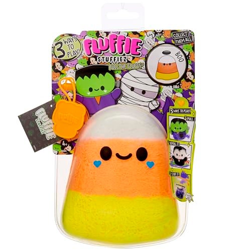 Fluffie Stuffiez Halloween Candy Corn Small Collectible Feature Plush, Surprise Reveal Unboxing with Huggable ASMR Fidget DIY Fur Pulling, Ultra Soft Fluff - Image 1