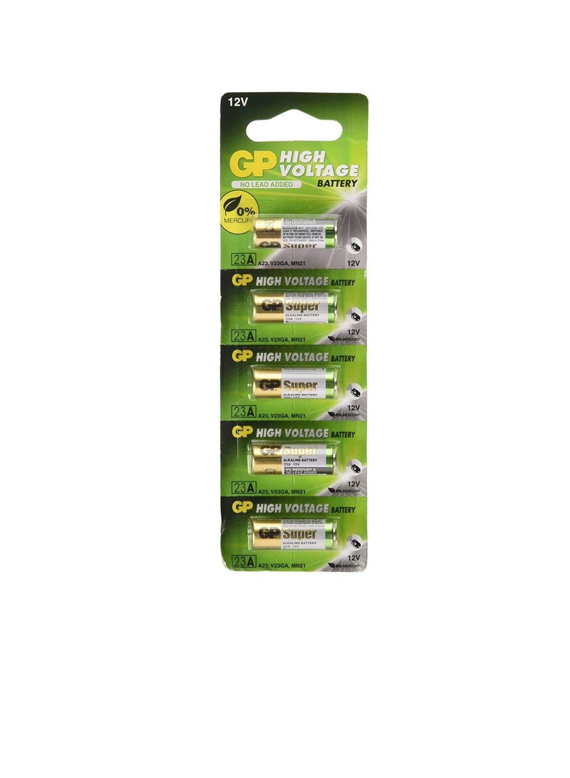 GPBatteries A23 12V Alkaline 23-A Replacement Battery 23AE GP - 5 Pack - Image 3