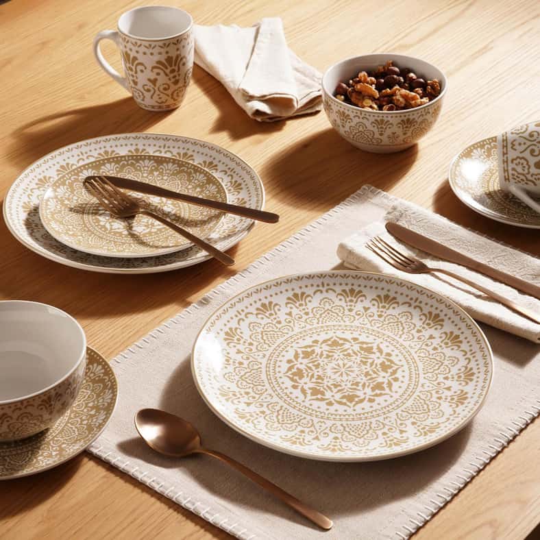 Pan Home طقم عشاء بورسلين 16 قطعة - بيج - Image 1