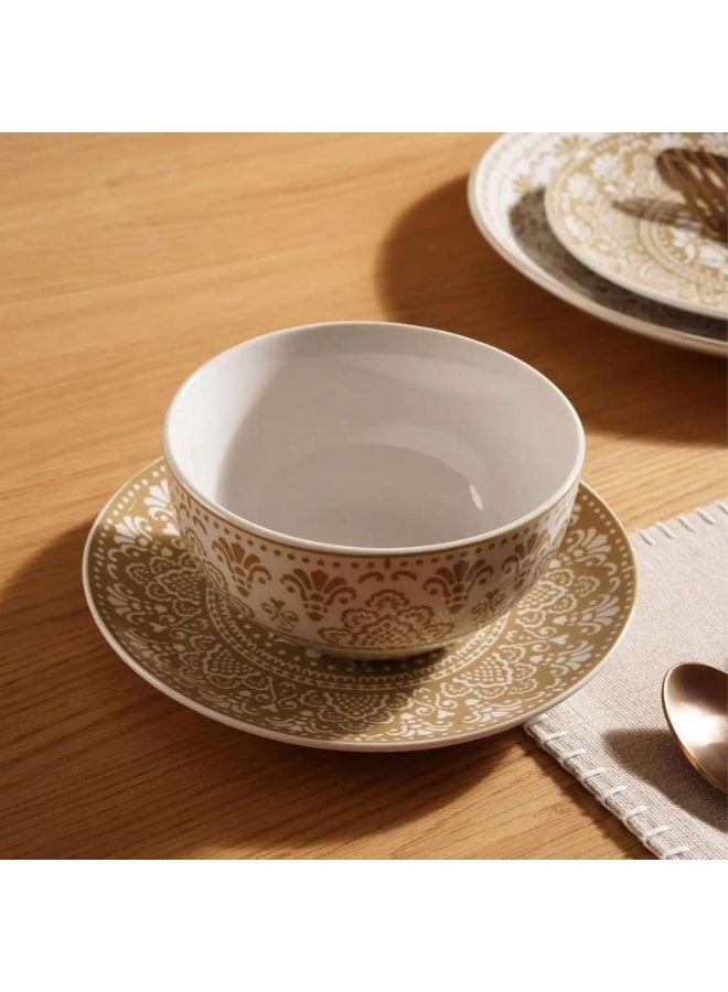 Pan Home Delvin 16-Piece Porcelain Dinner Set - Beige - Image 3