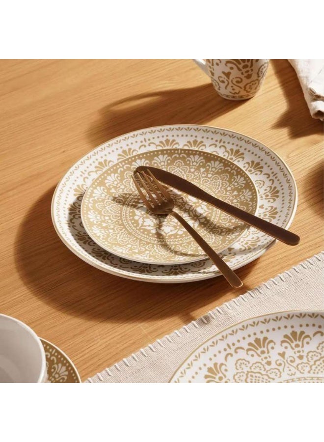 Pan Home Delvin 16-Piece Porcelain Dinner Set - Beige - Image 4