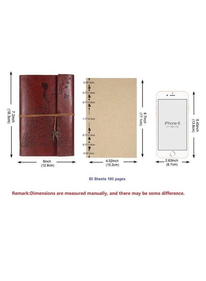 DOUGEI Multifunction Vintage PU Leather Cover Loose Leaf Blank Travel Journal Notebook With Unlined Paper,A6 7 inches - Image 5