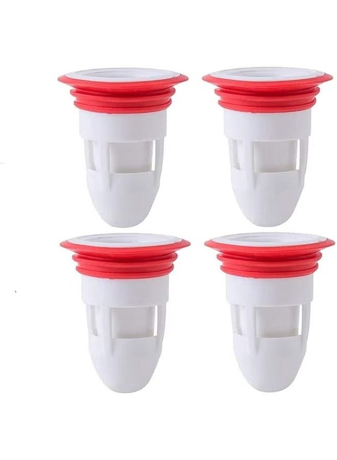 4PCS Floor Drain Cover, Anti-odor Floor Drain, Rubber Floor Drain, Shower Waste Water Drainer, No Filter Deodorant, Anti-clogging Backflow, Preventer Sewer Floor Drain Core for Bathroom Kitchen - Image 1