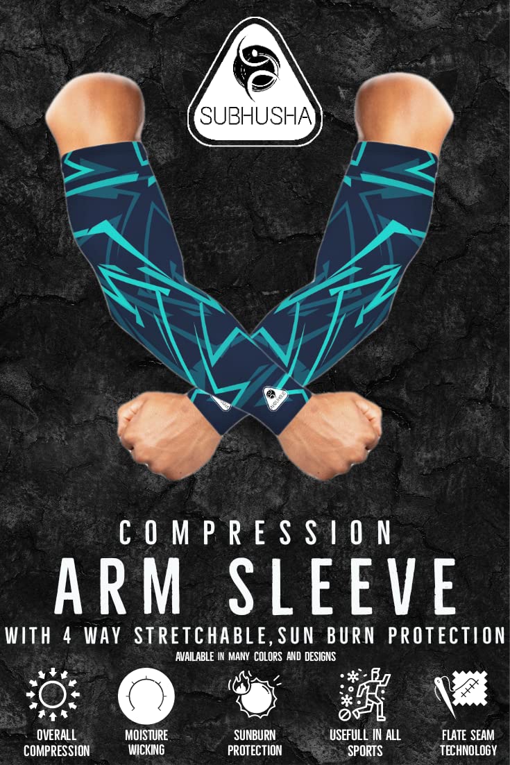 SUBHUSHA Arm Sleeve Unisex Sports Compression Sun Protection UV UPF 50 Cooling Sleeve Tattoo Cover Up Men & Women Cycling Cricket Biking Riding Golf Football Basketball & Running DP13 - Image 4