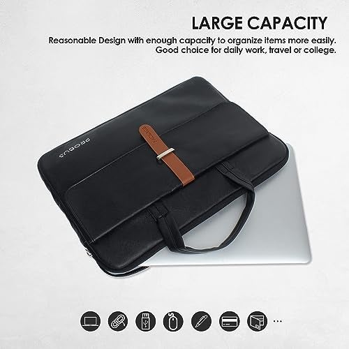 Probus Canvas Messenger Laptop Sleeve Case Cover Bag for Men/Women Black| 14" - Image 2