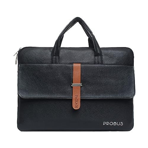 Probus Canvas Messenger Laptop Sleeve Case Cover Bag for Men/Women Black| 14" - Image 1