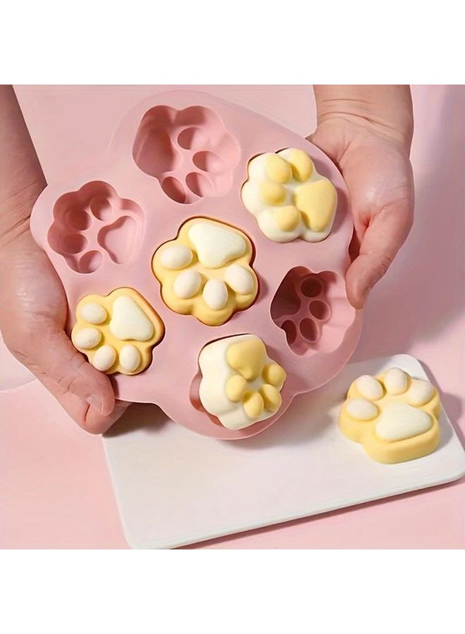 Non Stick Silicone Paw Print 7 Cavity Dog Cookie Baking Mold For Candy Chocolate Jelly Food Grade Kitchen Silicone Mold 1pc - Image 1