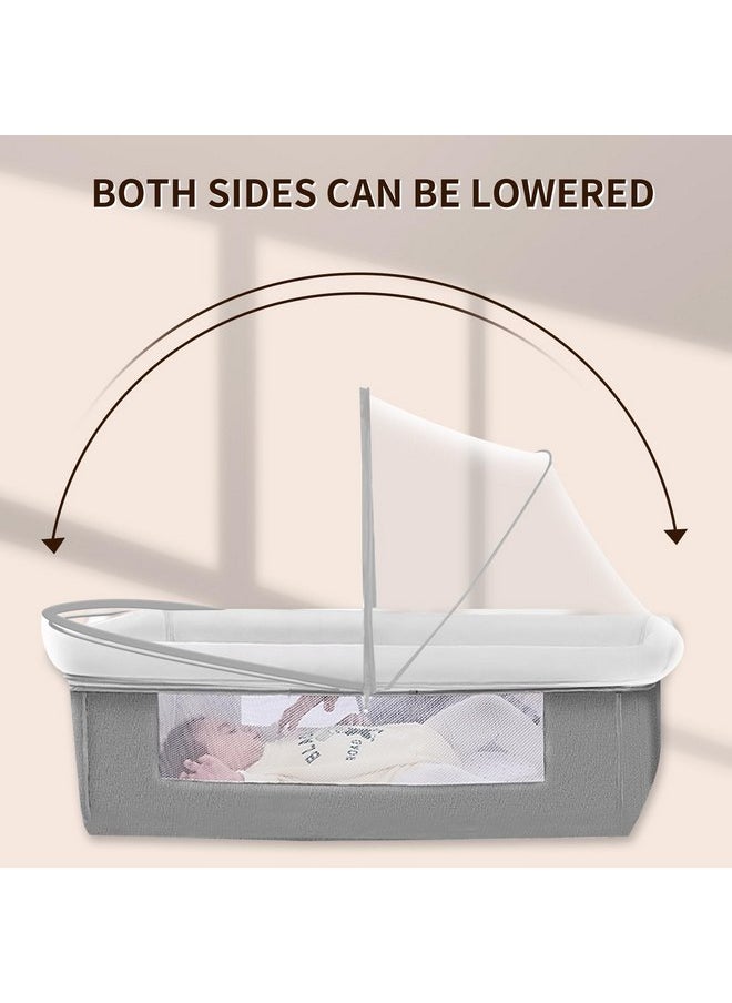 DUOMI - DUOMI Bassinet Cover with Two-Way Zipper,Portable Bassinet Mosquito Net Cover,Bassinet Cover for Cats to Keep Pets Out(White) - Image 1