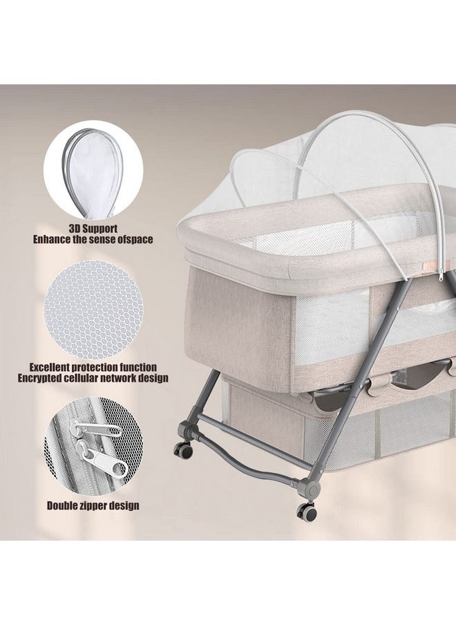 DUOMI - DUOMI Bassinet Cover with Two-Way Zipper,Portable Bassinet Mosquito Net Cover,Bassinet Cover for Cats to Keep Pets Out(White) - Image 1