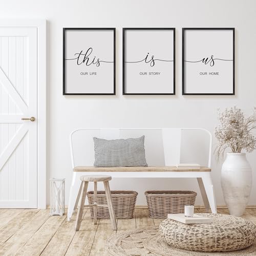 Heiple This is Us Wall Decor 11"x14" Framed Wooden Wall Sign for Home Decor Farmhouse Vintage Rustic Living Room Minimalist Family Wall Art (Black) - Image 3