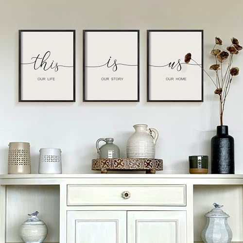 Heiple This is Us Wall Decor 11"x14" Framed Wooden Wall Sign for Home Decor Farmhouse Vintage Rustic Living Room Minimalist Family Wall Art (Black) - Image 4