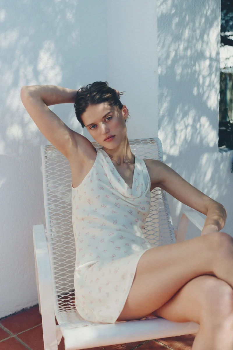 H&M  Cowl-neck satin dress for Women | Best Price UAE