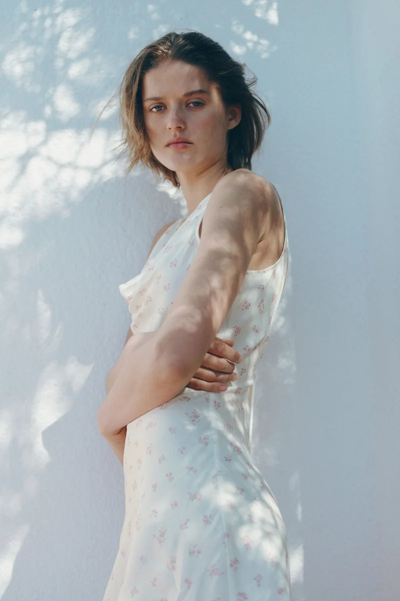 H&M  Cowl-neck satin dress for Women | Best Price UAE