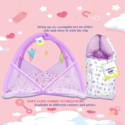 Toddylon Baby Bedding Set New Born Baby Bed | Mattress | Mosquito Net | Carry Bag | Essentials | Carry Bag | Cotton Combo | Infant beds | Products (0-6 Months) (2PCS Set) - Image 4