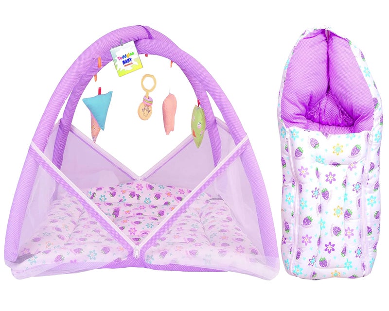 Toddylon Baby Bedding Set New Born Baby Bed | Mattress | Mosquito Net | Carry Bag | Essentials | Carry Bag | Cotton Combo | Infant beds | Products (0-6 Months) (2PCS Set) - Image 1