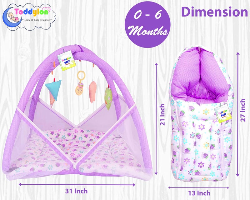 Toddylon Baby Bedding Set New Born Baby Bed | Mattress | Mosquito Net | Carry Bag | Essentials | Carry Bag | Cotton Combo | Infant beds | Products (0-6 Months) (2PCS Set) - Image 5