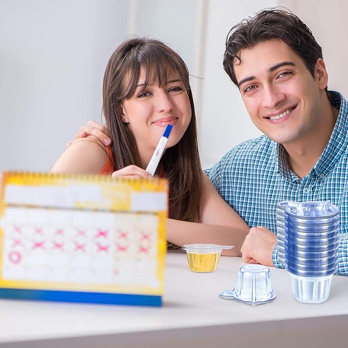 أكواب جمع البول البلاستيكية disposable أكواب عينة البول، 40 مل أكواب جمع البول حاويات عينة البول لاختبار الحمل، اختبار الإباضة، اختبار pH (50 قطعة) - Image 5