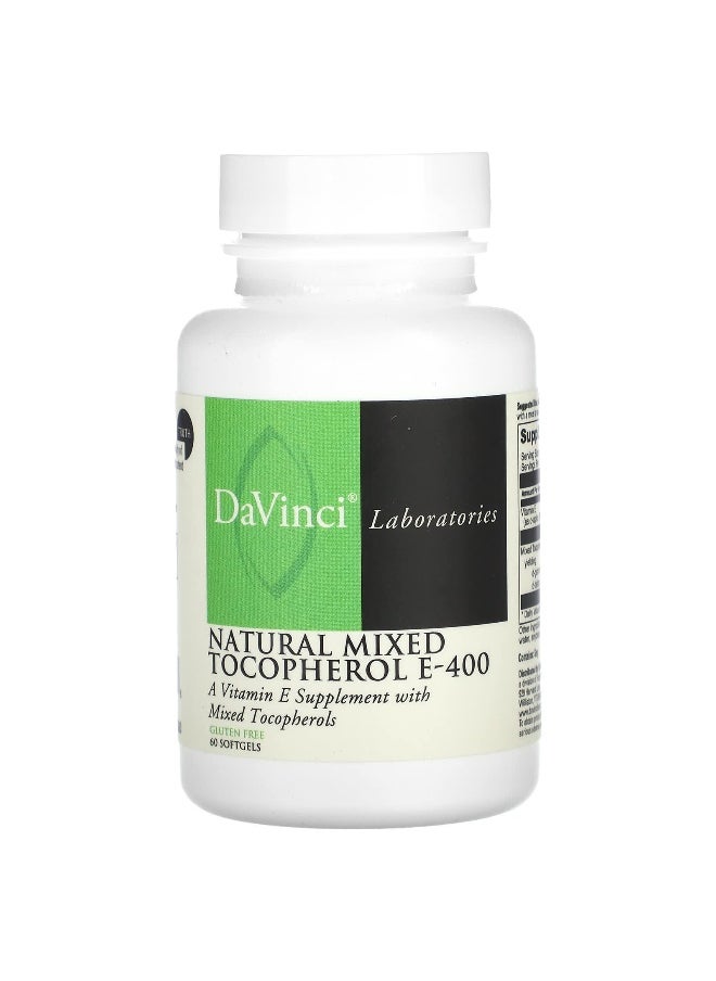DaVinci Laboratories DaVinci Laboratories, Natural Mixed Tocopherol E-400, 60 Softgels  - Image 1