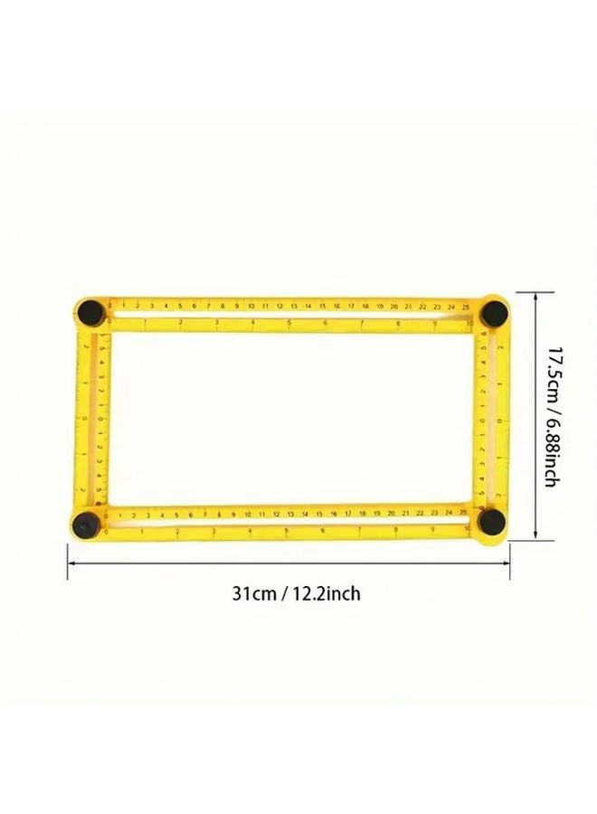 Multifunctional Portable Foldable Plastic Measuring Ruler 1pc For Carpentry Flooring - Image 5