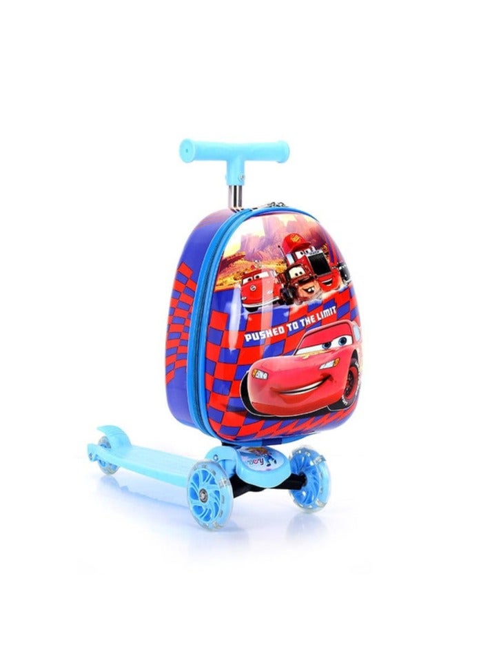 Kids Luggage Scooter Suitcase 3 Wheels Kick Scooter Luggage for Kids, Toddlers Girls & Boys, LED Flashing Wheels  - Image 2