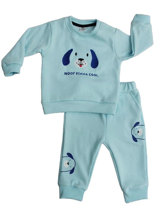 Dollar Junior Tiny Crews Baby Boys Casual T-Shirt Pant Set (KKRN10010_3-6M) Light Blue - Image 1