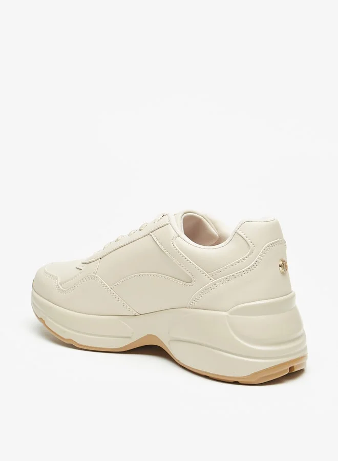 Flora Bella By Shoexpress Women's Textured Lace-Up Casual Shoes Sneakers