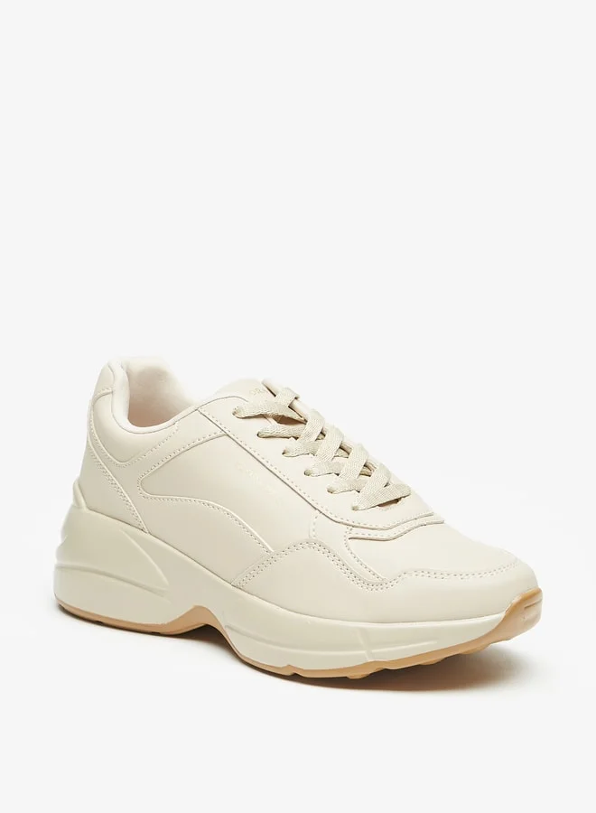 Flora Bella By Shoexpress Women's Textured Lace-Up Casual Shoes Sneakers