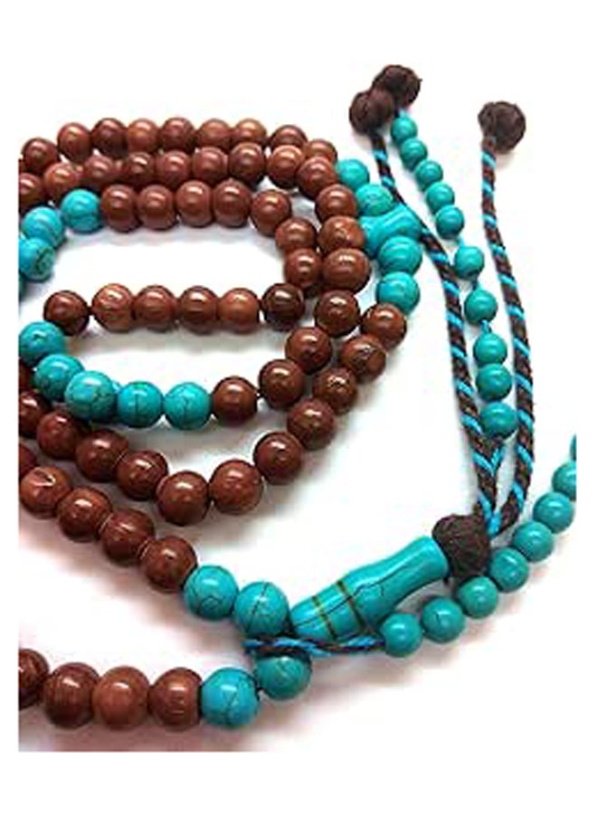 Generic Pleat Rosary with Natural Turquoise, 100 Grit and 2 Counter for African  - Image 1