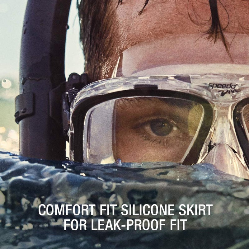 Speedo Unisex-Adult Swim Snorkel Dive Mask Anti-Fog with Nose Cover Adventure Series, M Blue, One Size - Image 2