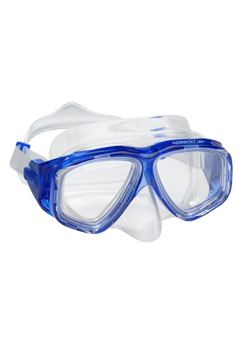 Speedo Unisex-Adult Swim Snorkel Dive Mask Anti-Fog with Nose Cover Adventure Series, M Blue, One Size - Image 1
