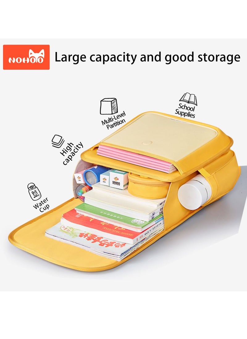 Nohoo حقيبة ظهر مدرسية أفقية لحماية العمود الفقري من Nohoo لطلاب المرحلة الابتدائية من 0 إلى 5 سنوات - لون أصفر أسد  - Image 2