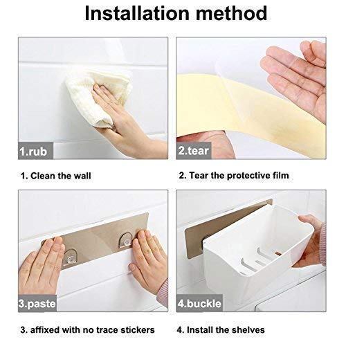 EMNDR Plastic 3 Layer Bathroom Cosmetic Organizer with Towel Rail Shelves Storage Rack (White) - Image 5