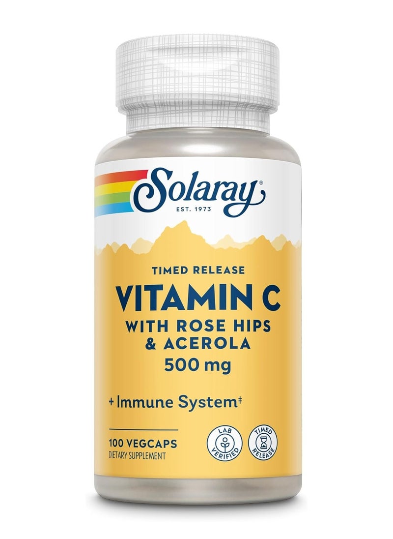 Solaray Vitamin C 2-Stage Timed-Release 100 Veg Caps (500Mg) 