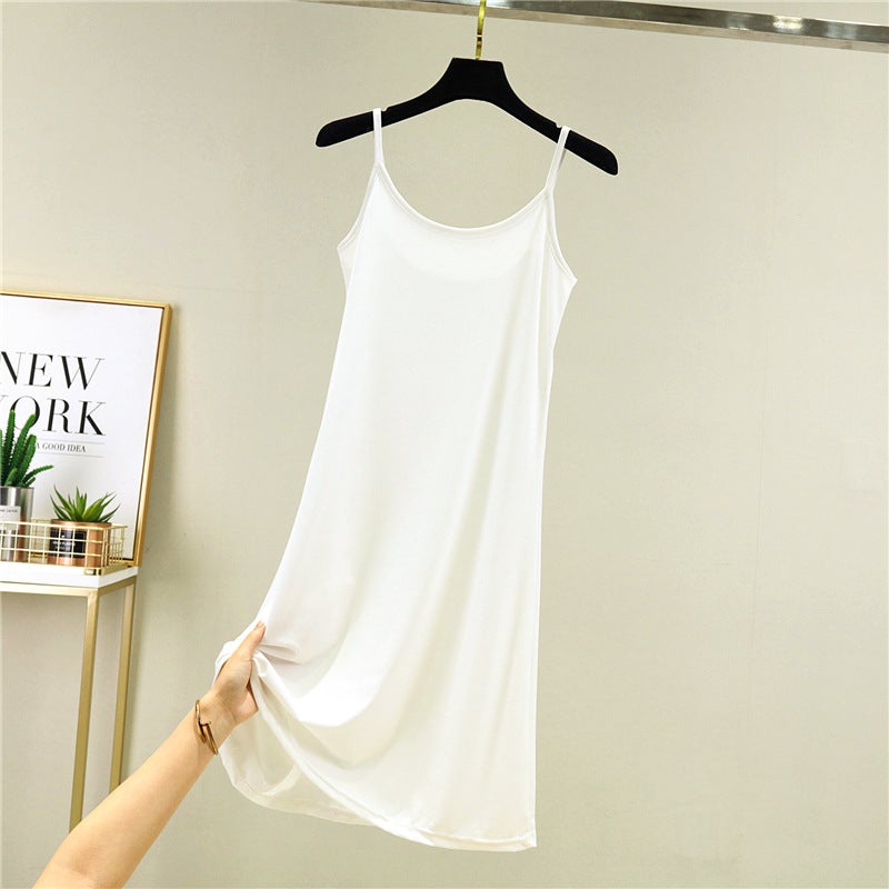 Ice Silk Slip Skirt Women'S Summer Thin Loose Base Skirt Inner Petticoat A- Line Dress Plus Size Long Skirt - Image 1