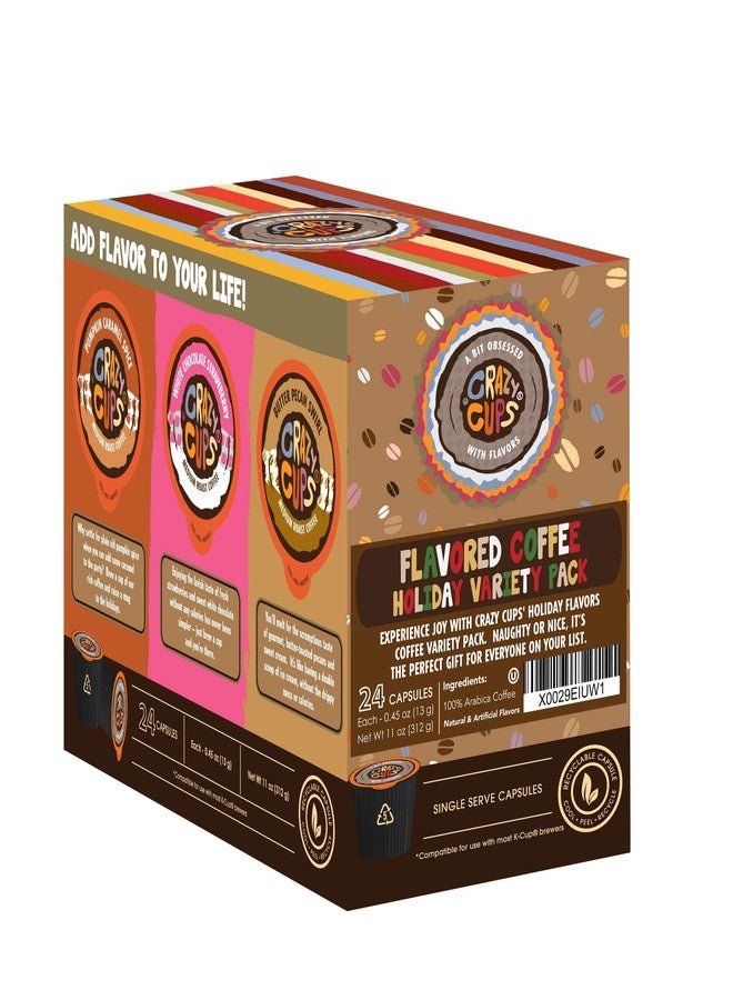 Crazy Cups Flavored Medium Roast Hot or Iced Coffee, Variety Recyclable Pods for Keurig K Cup Brewers, 24 Count - Image 3